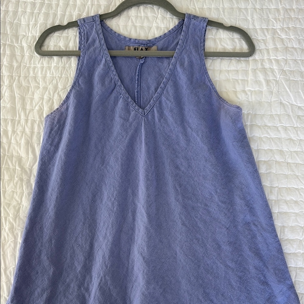 Flax periwinkle blue V-Neck blouse small women’s